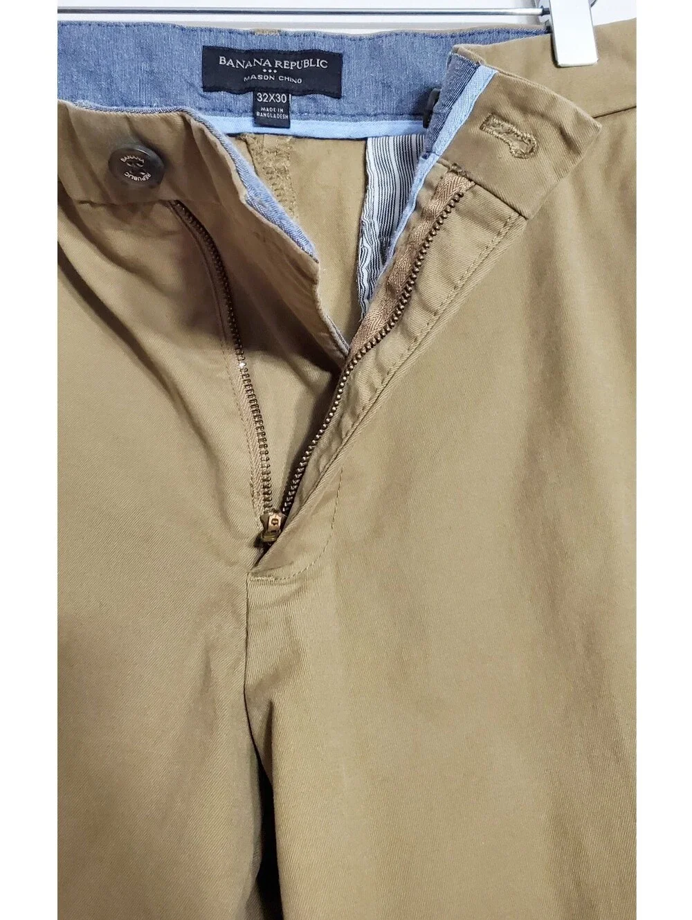 Banana Republic sz 32x30 Mason straight chino pants green stretch preppy casual